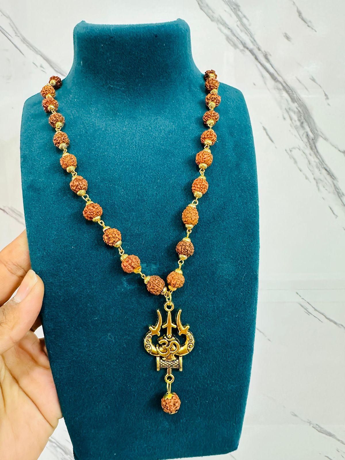 Panchmukhi Rudraksha OM Shiva Trishool Mala